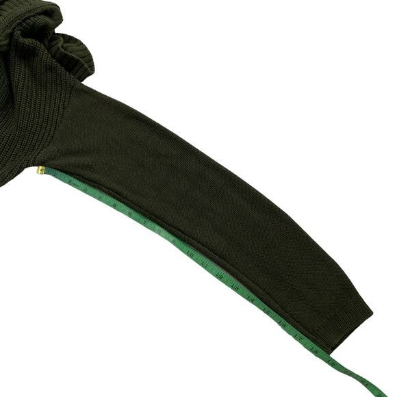 BANANA REPUBLIC Olive Green Cable Knit Turtleneck Sweater Size Medium Cotton - Picture 10 of 10